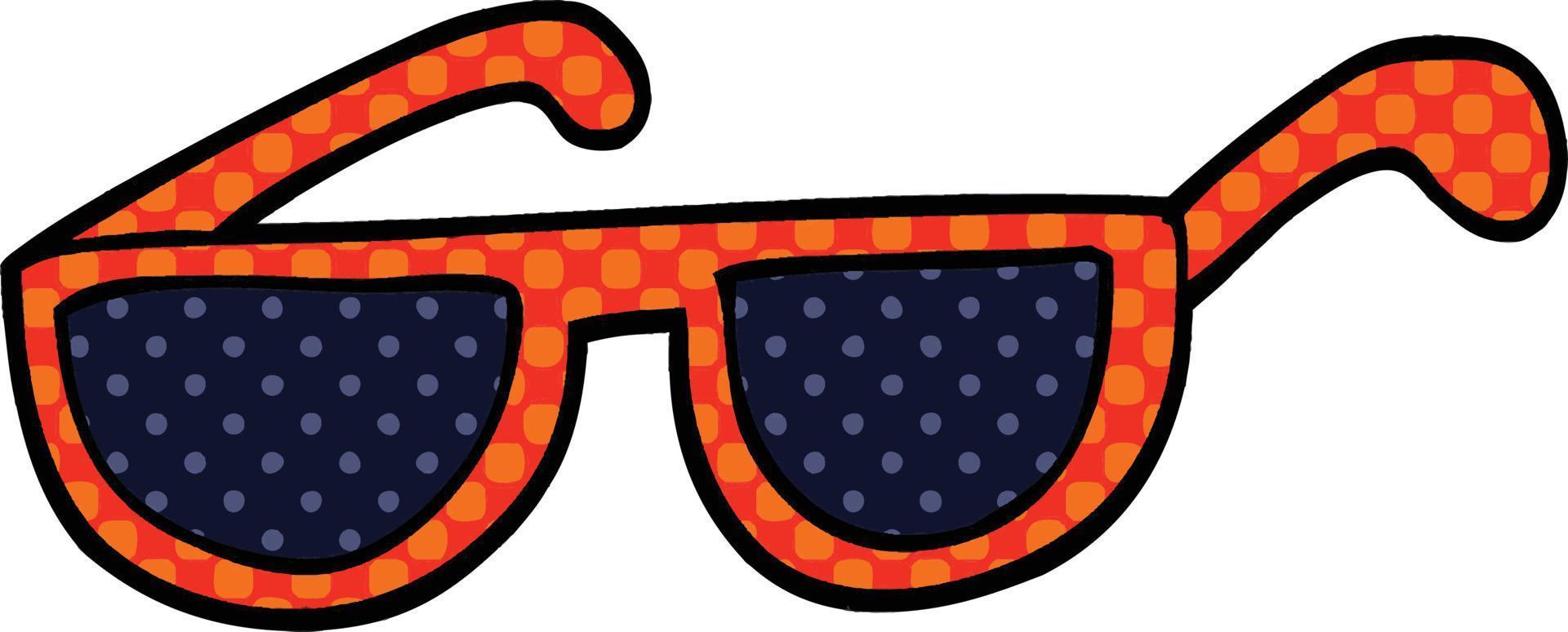 gafas de sol de dibujos animados estilo cómic vector