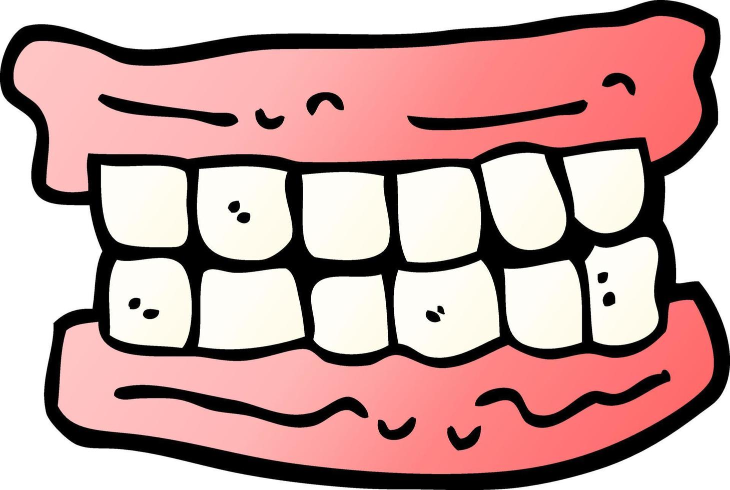 gradiente de vector ilustración dibujos animados dientes postizos