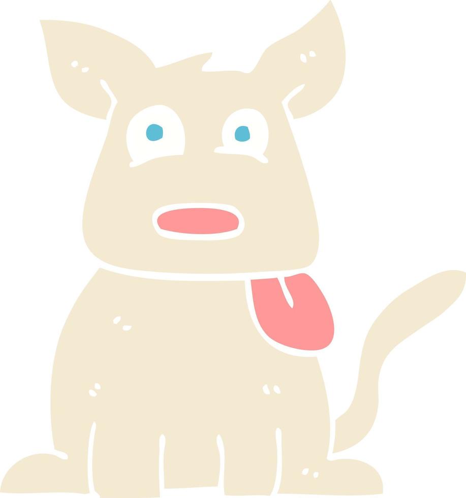 perro feliz de dibujos animados de ilustración de color plano vector