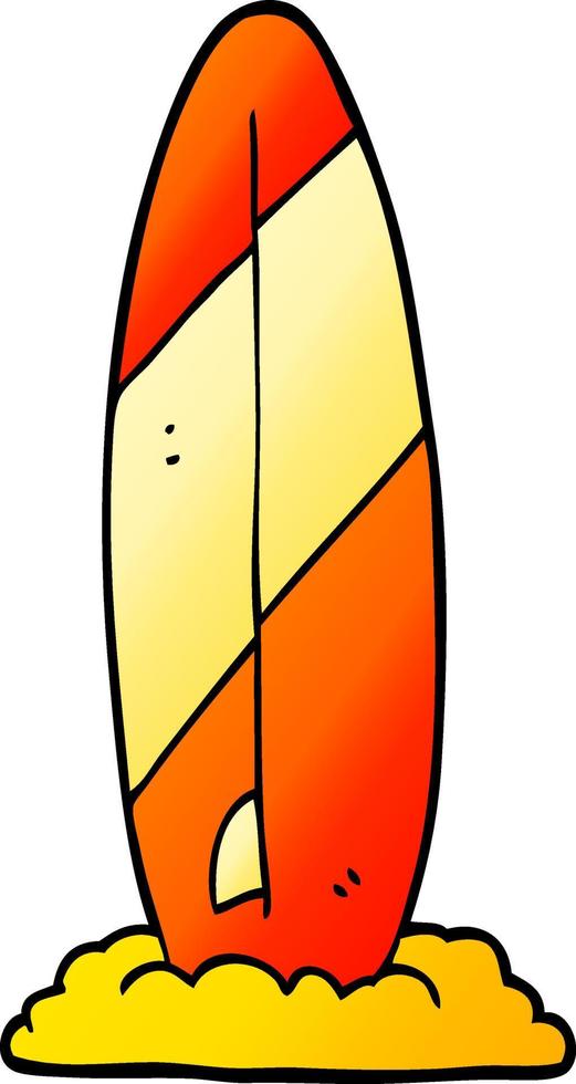 tabla de surf de dibujos animados de ilustración de gradiente de vector