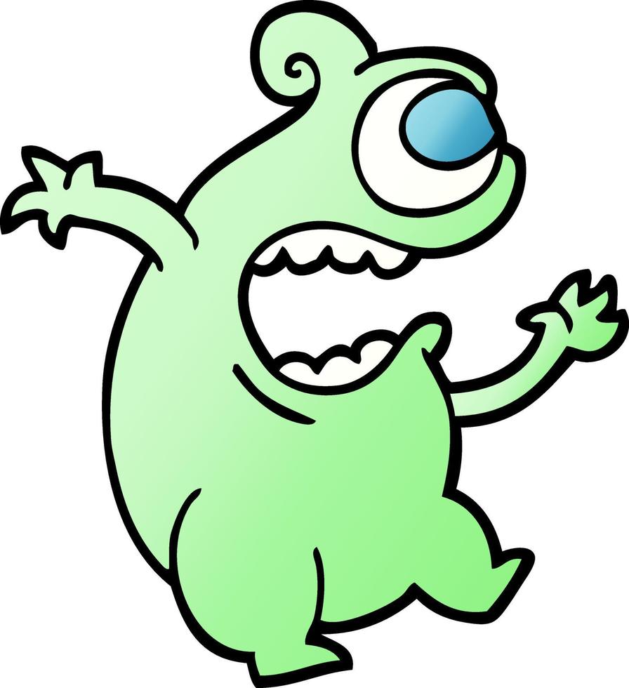 vector gradient illustration cartoon green alien