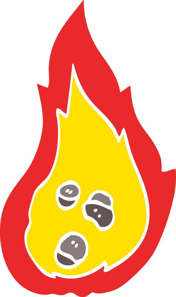 flat color illustration cartoon burning coals vector