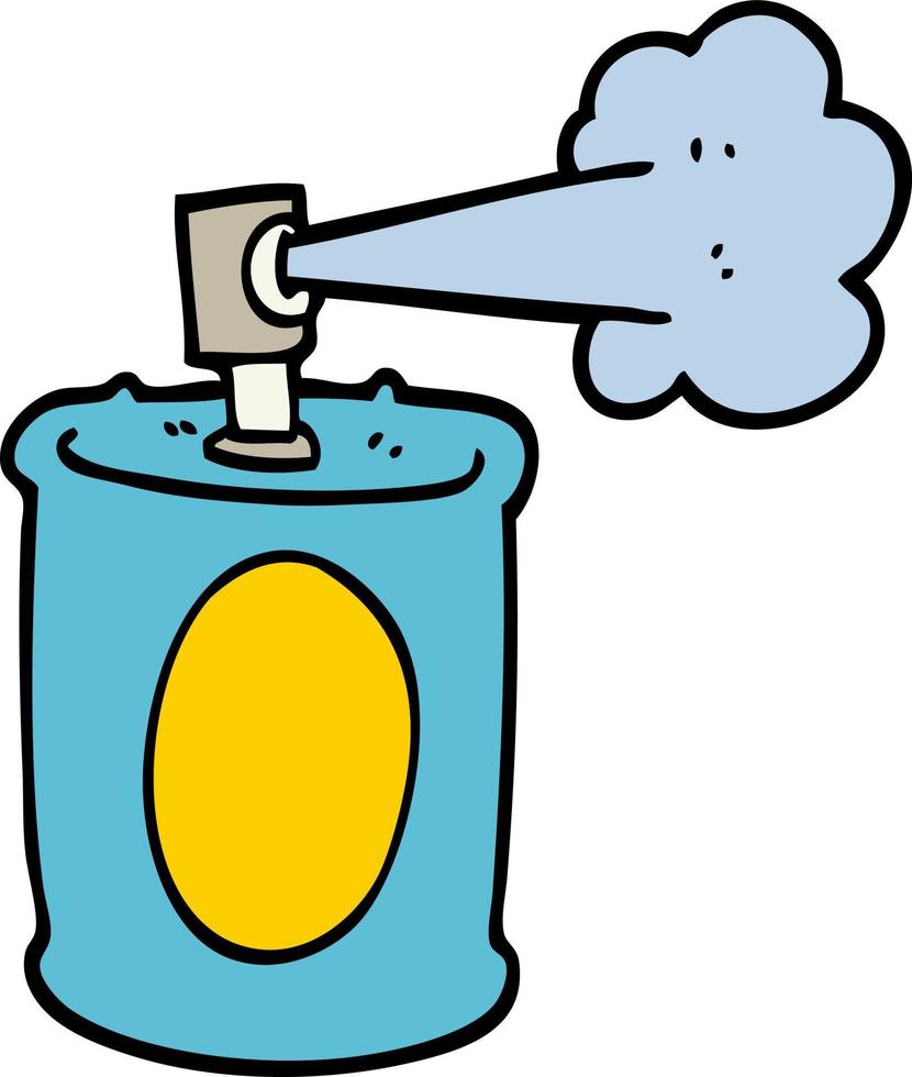 hand drawn doodle style cartoon spraypaint can vector