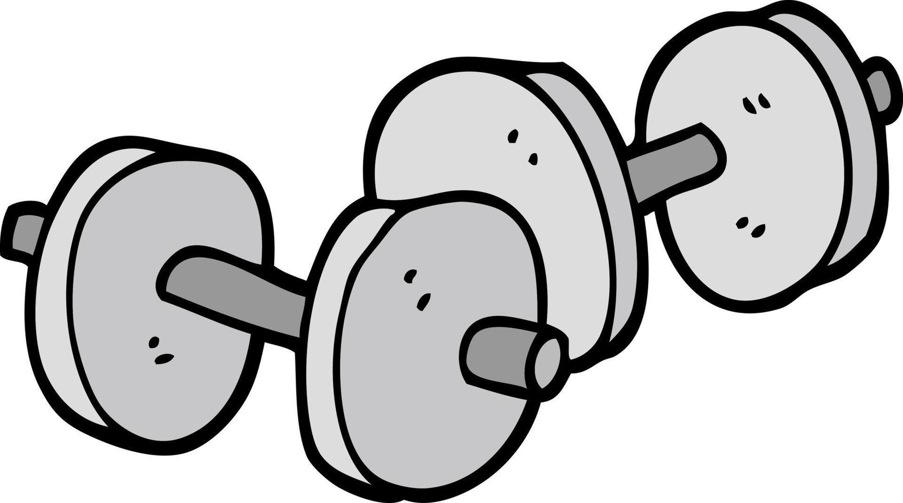 hand drawn doodle style cartoon pair of dumbbells vector