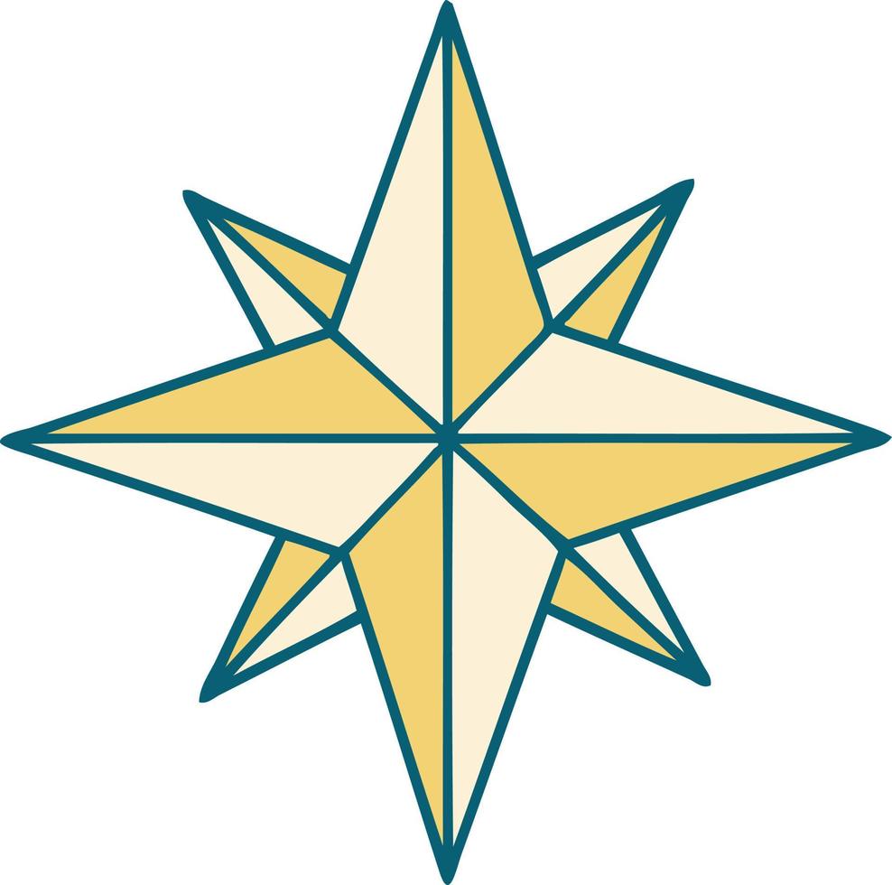 iconic tattoo style image of a star vector