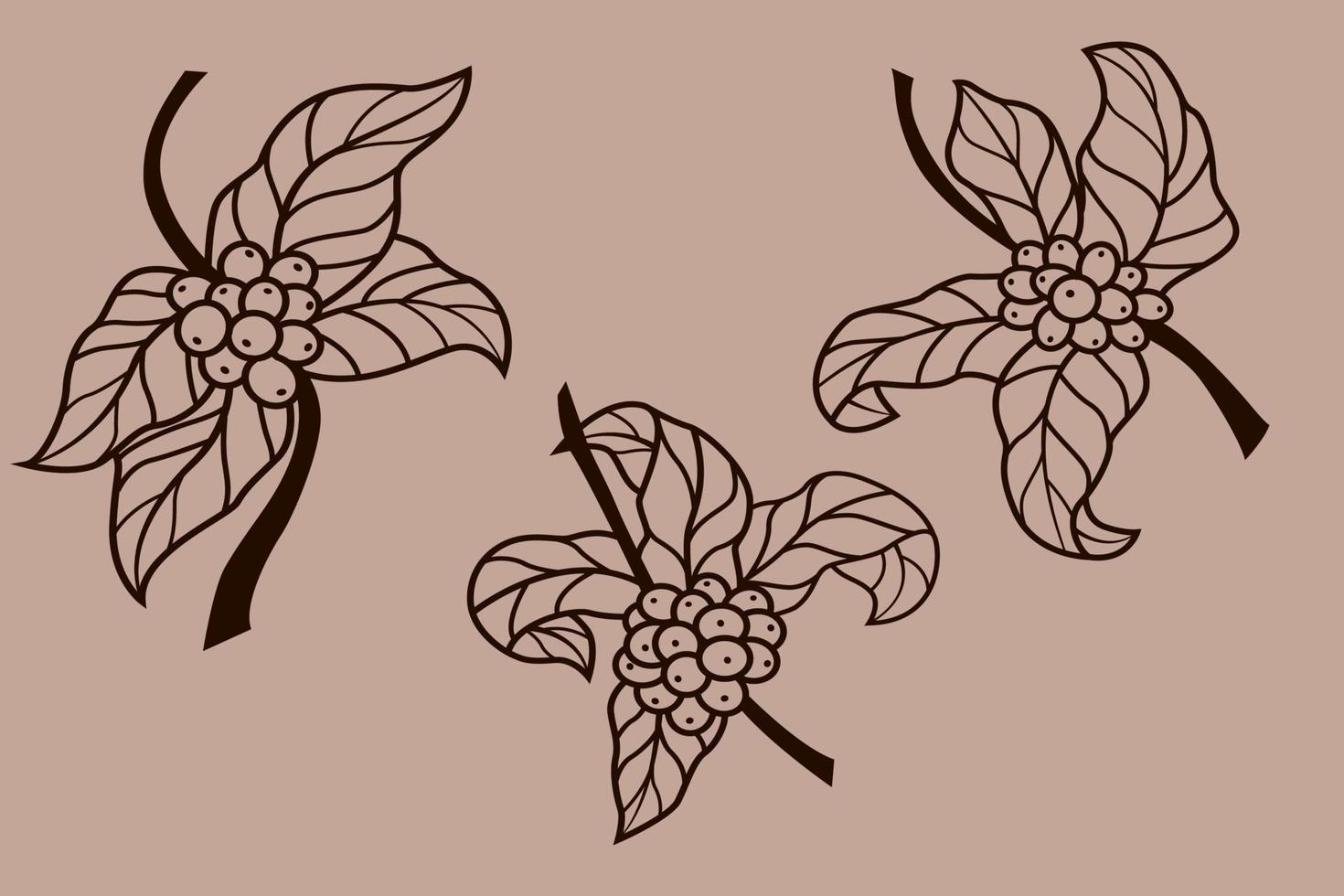coffee tree vector elements you can change the color as you wish