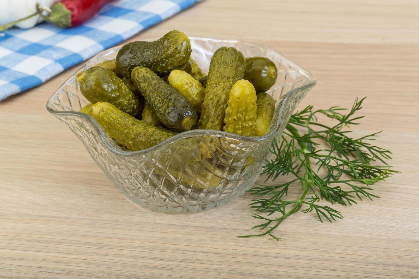 Marinated small cucumber photo