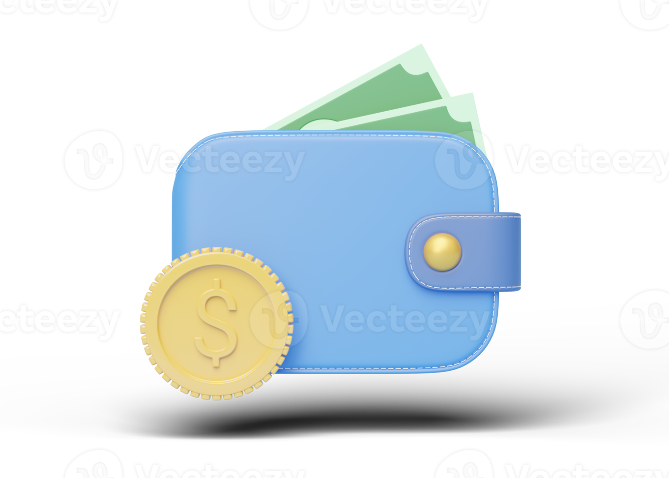 Cash money into wallet, coin float on transparent. Mobile banking and Online payment service. Saving dollar wealth and business financial concept. Transfer and Currency exchange online. 3d render. png