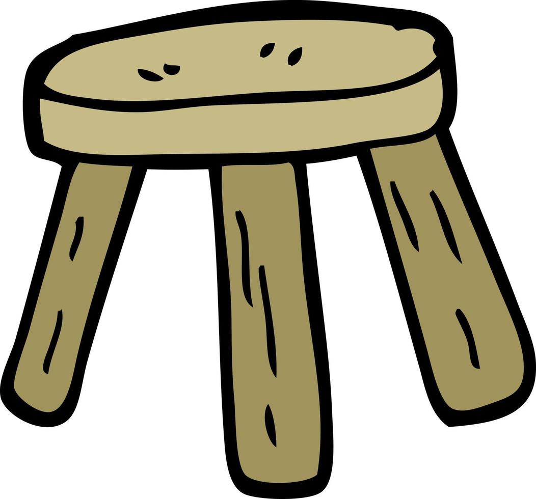 hand drawn doodle style cartoon small stool vector