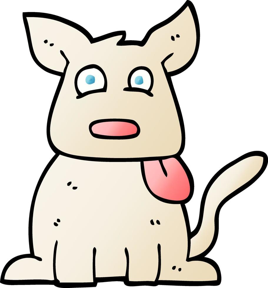vector gradient illustration cartoon happy dog