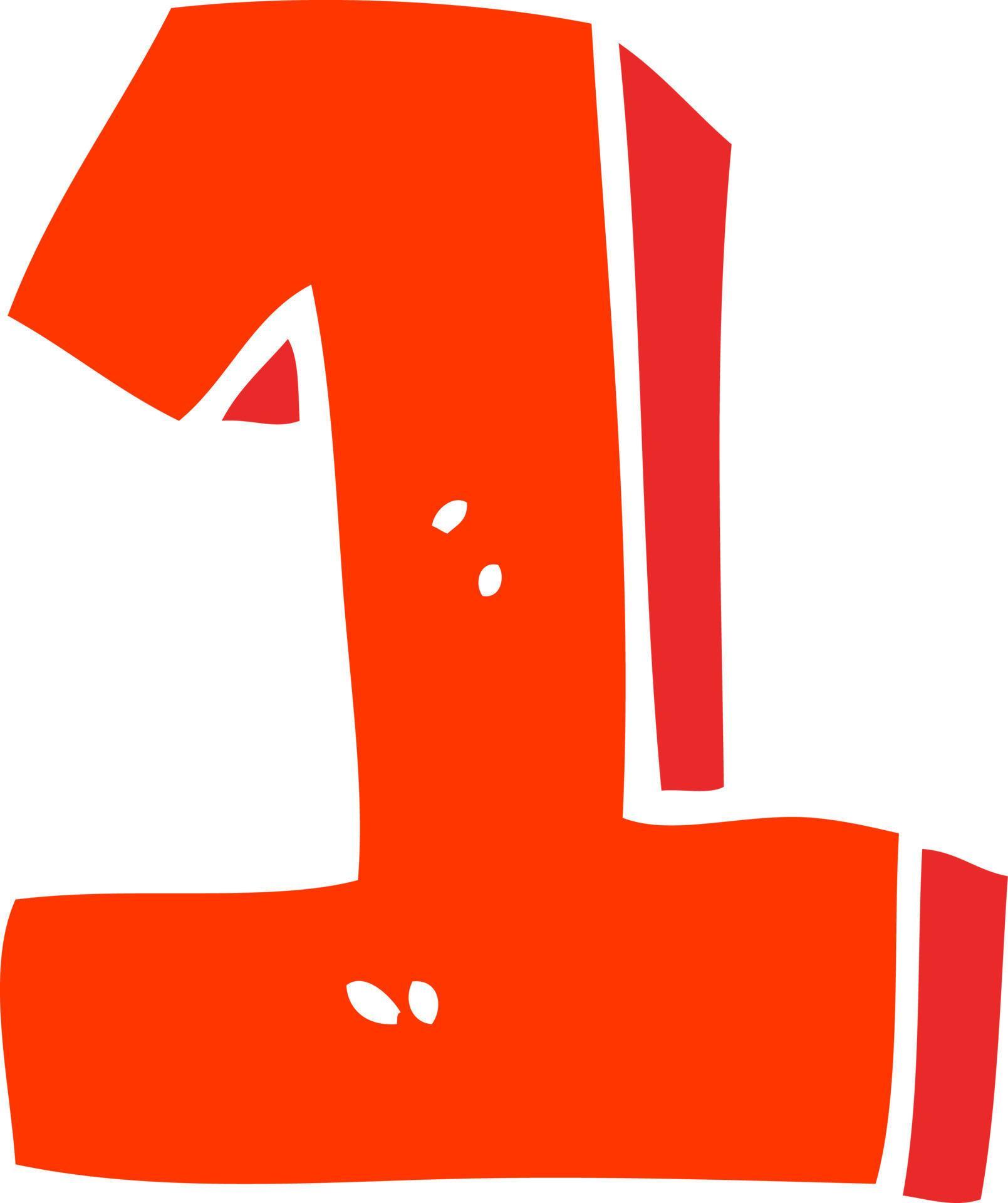 número uno de dibujos animados de ilustración de color plano 12072644 ...