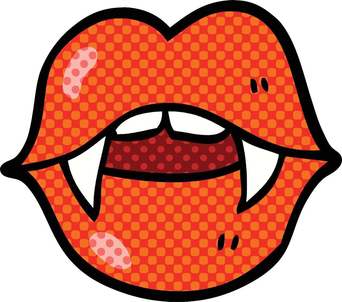 comic book style cartoon vampire mouth vector