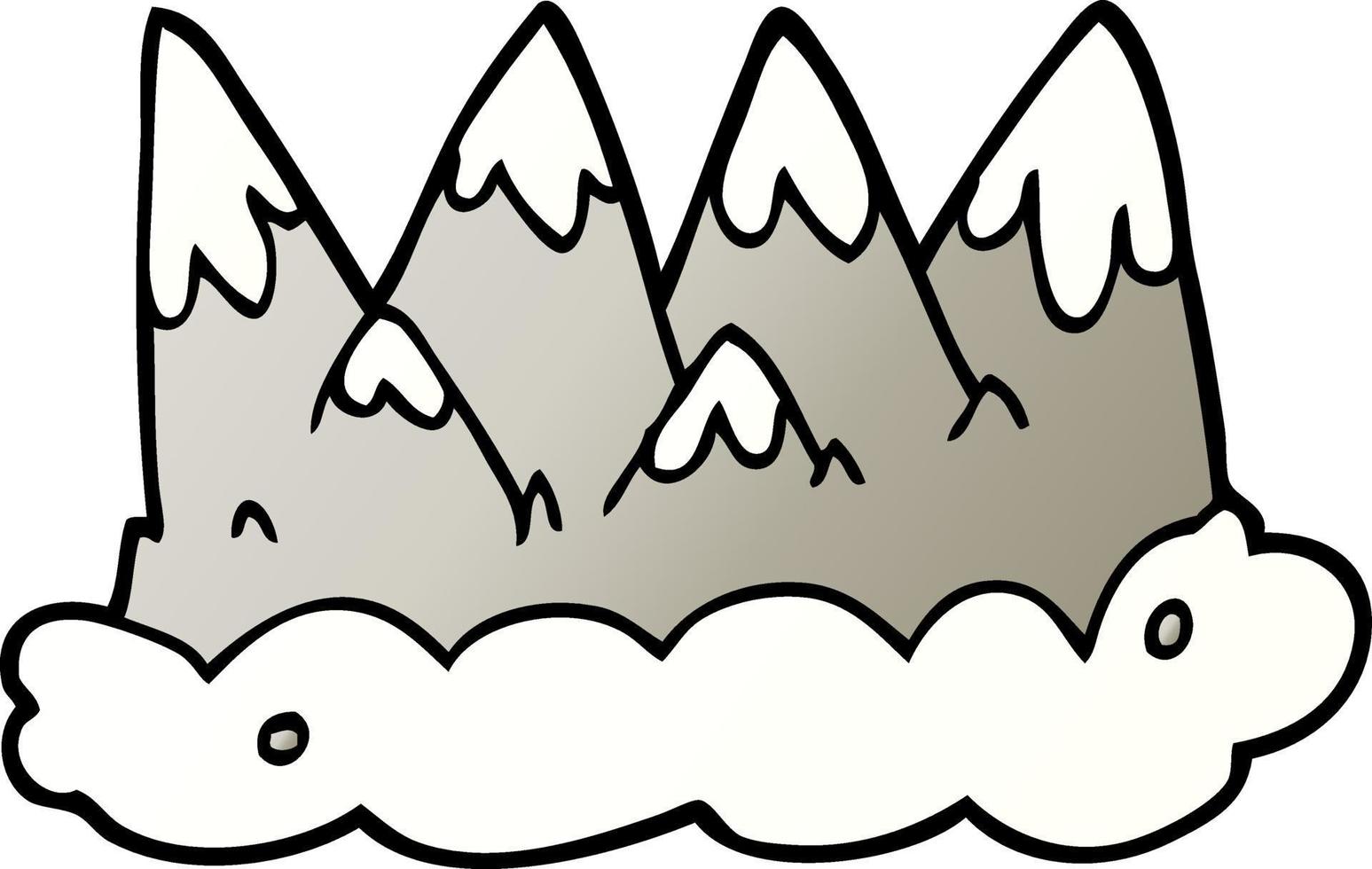 vector gradient illustration cartoon mountains