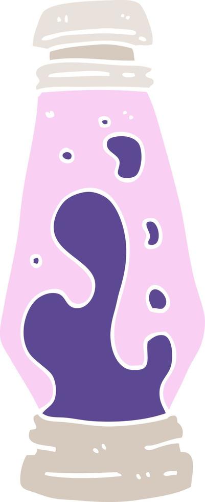 flat color illustration cartoon lava lamp vector