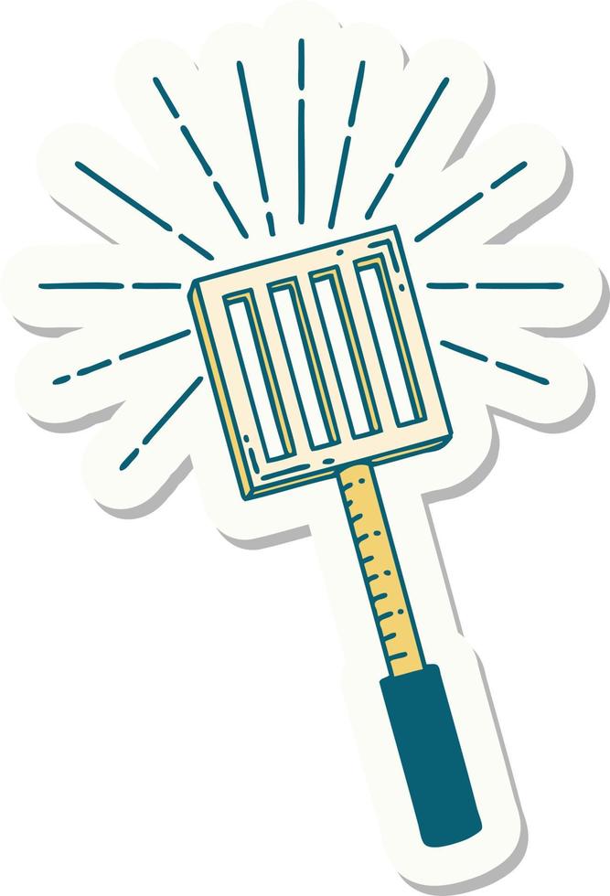 sticker of a tattoo style kitchen spatula vector