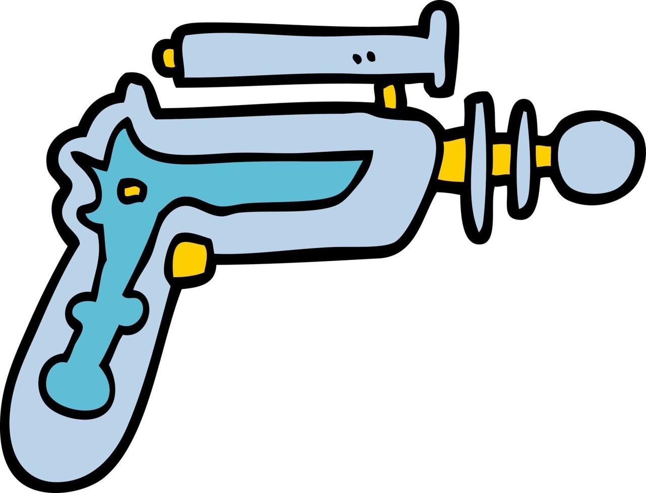 pistola de rayos de dibujos animados estilo garabato dibujado a mano vector