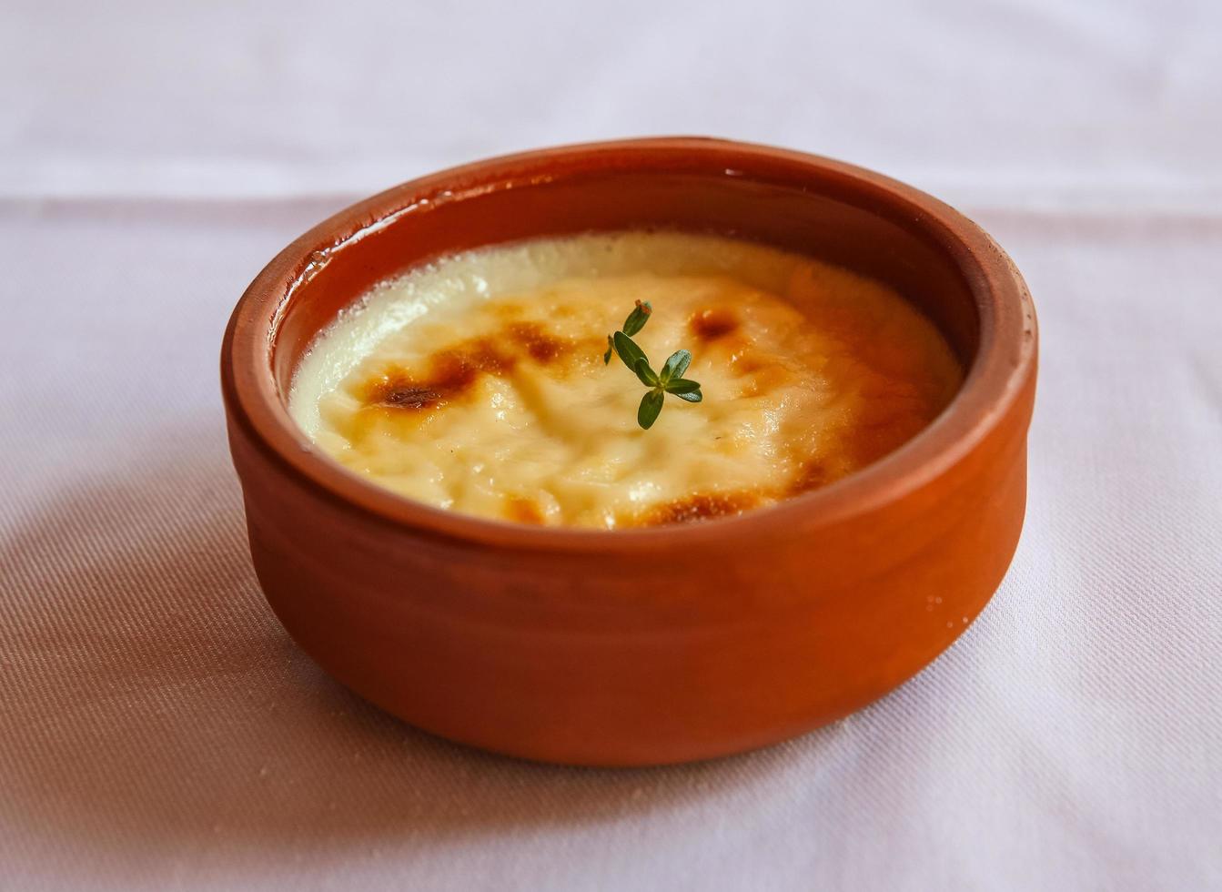 Creme brulee in the bowl photo