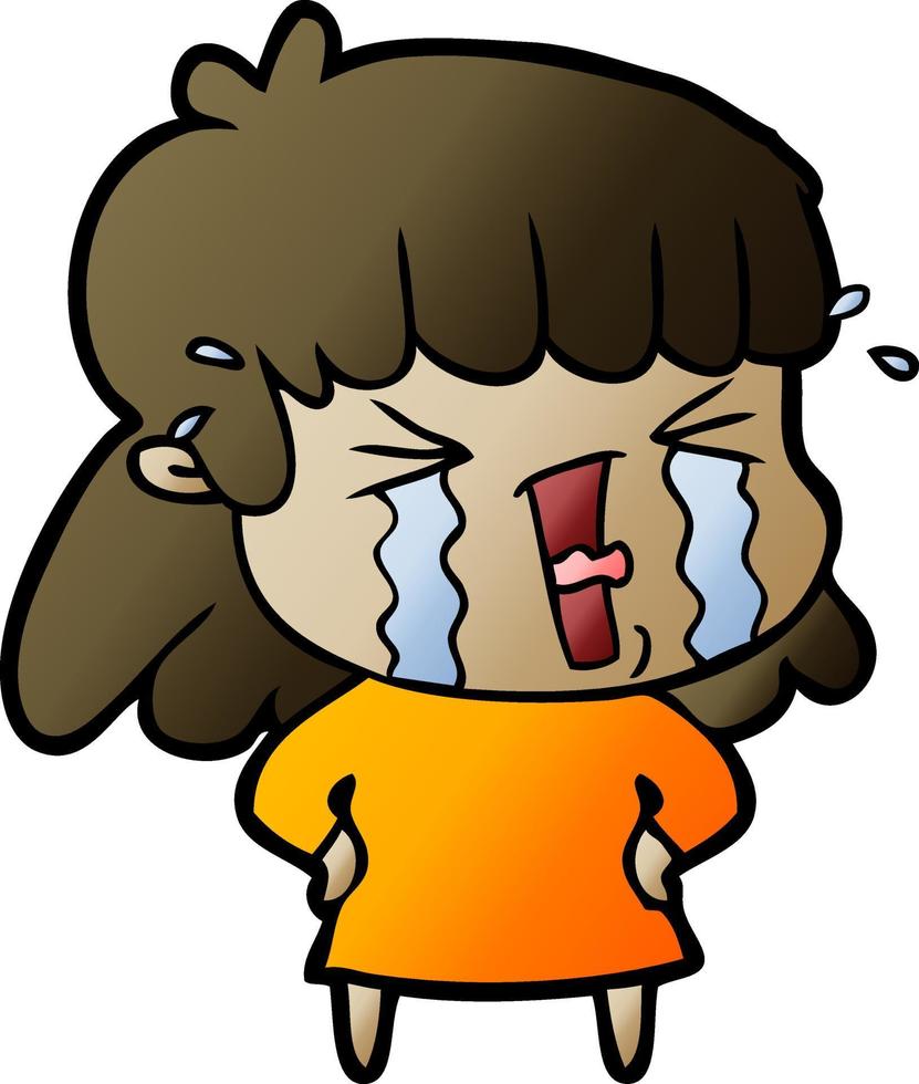 cartoon woman in tears vector