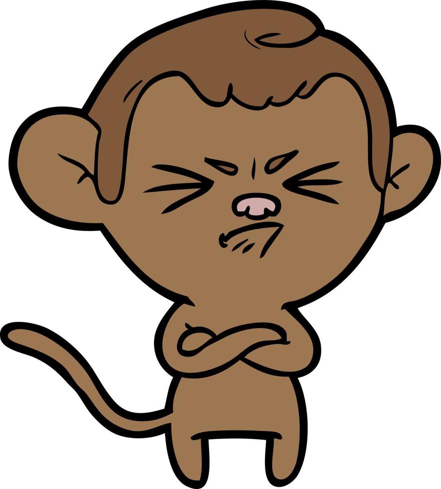 cartoon annoyed monkey vector