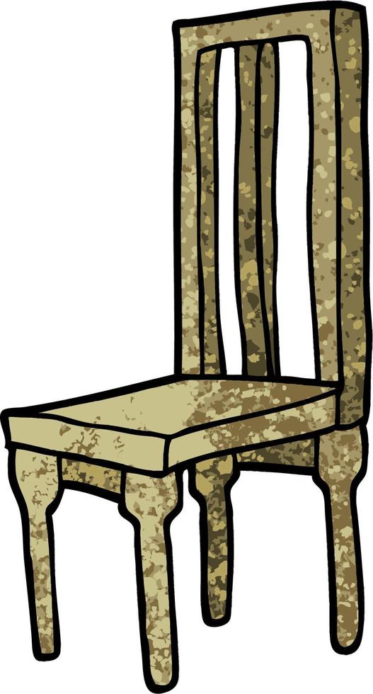 grunge textured illustration cartoon wooden chair vector