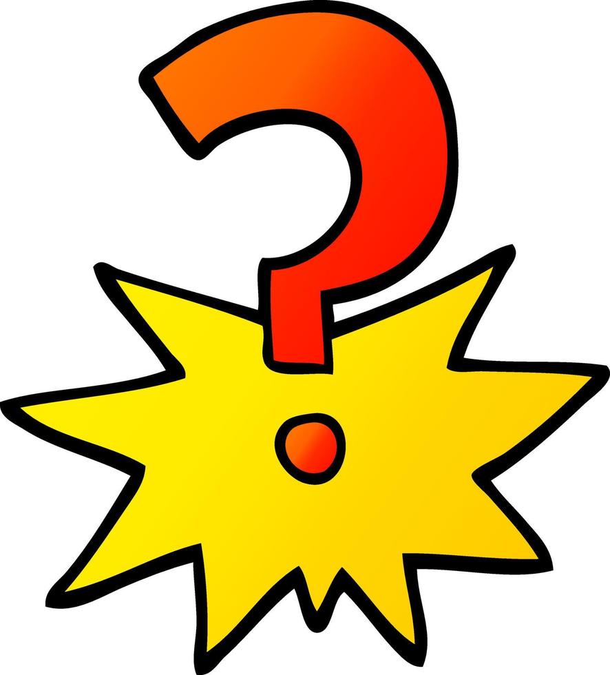 vector gradient illustration cartoon question mark
