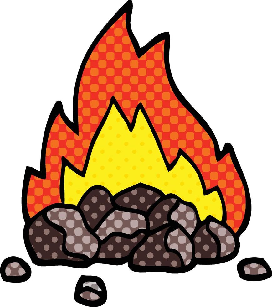 comic book style cartoon burning coals vector