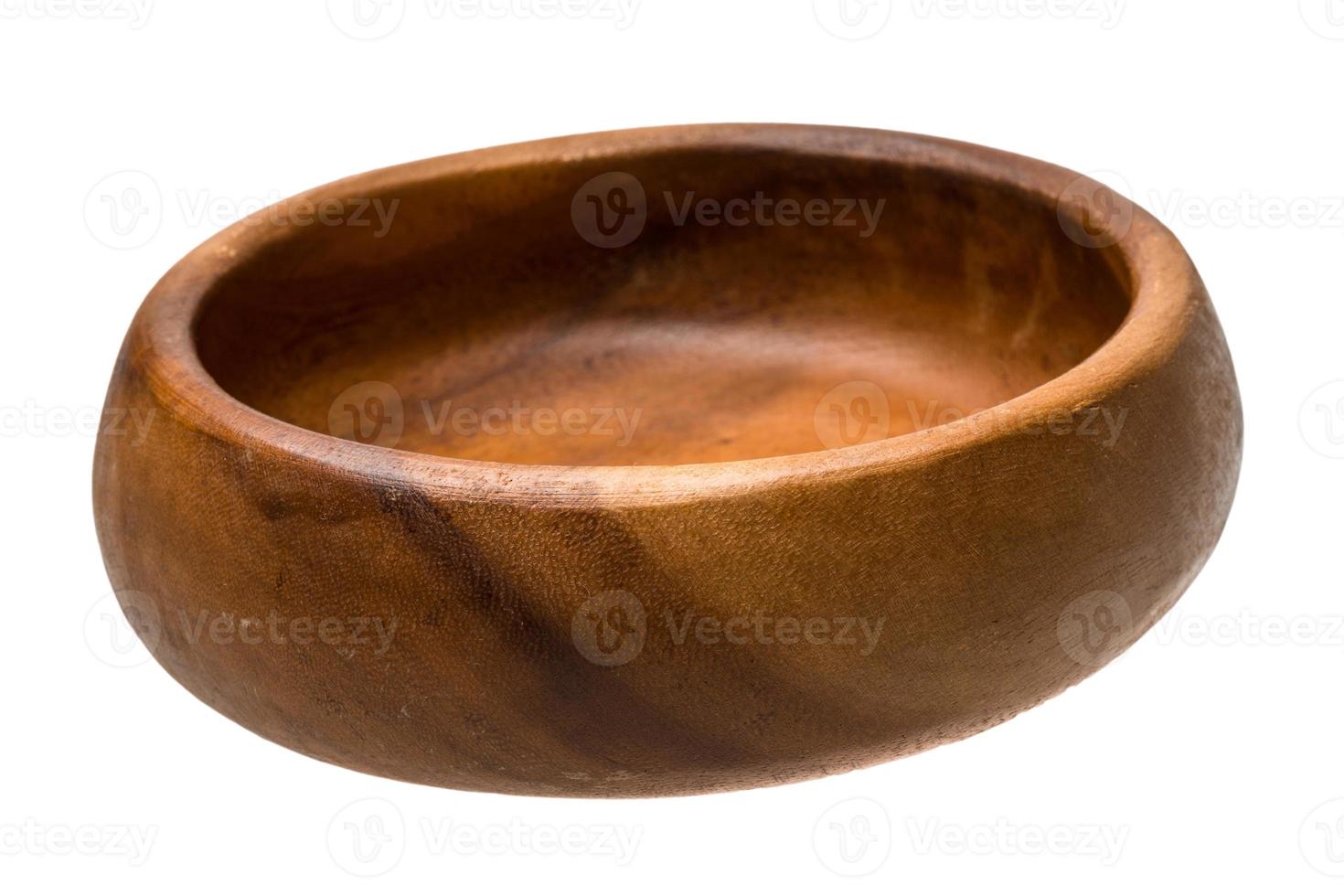 Wood bowl on white background photo