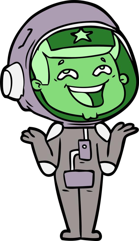 cartoon laughing astronaut vector