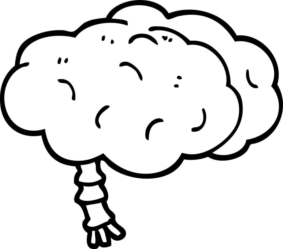 black and white cartoon brain vector