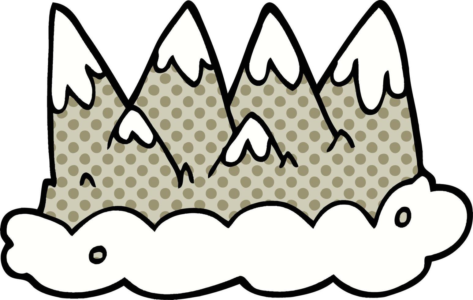 comic book style cartoon mountains vector