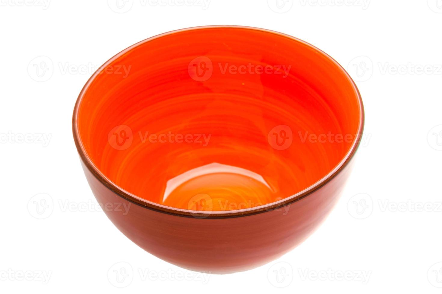 Red bowl on white background photo