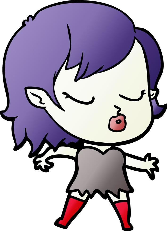 cute cartoon vampire girl vector