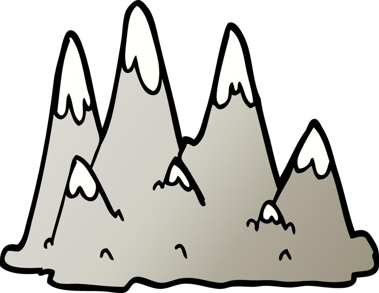 vector gradient illustration cartoon mountains