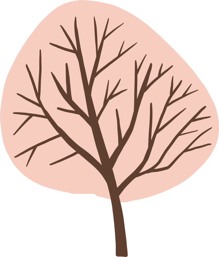 semplicità albero a mano libera disegno piatto design. png