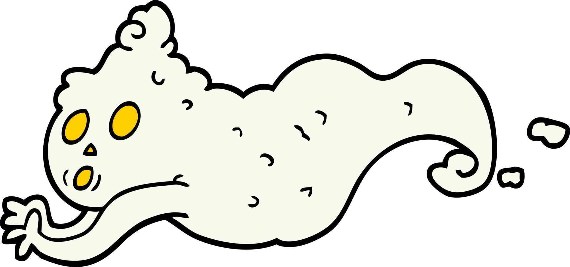 hand drawn doodle style cartoon spooky ghost vector
