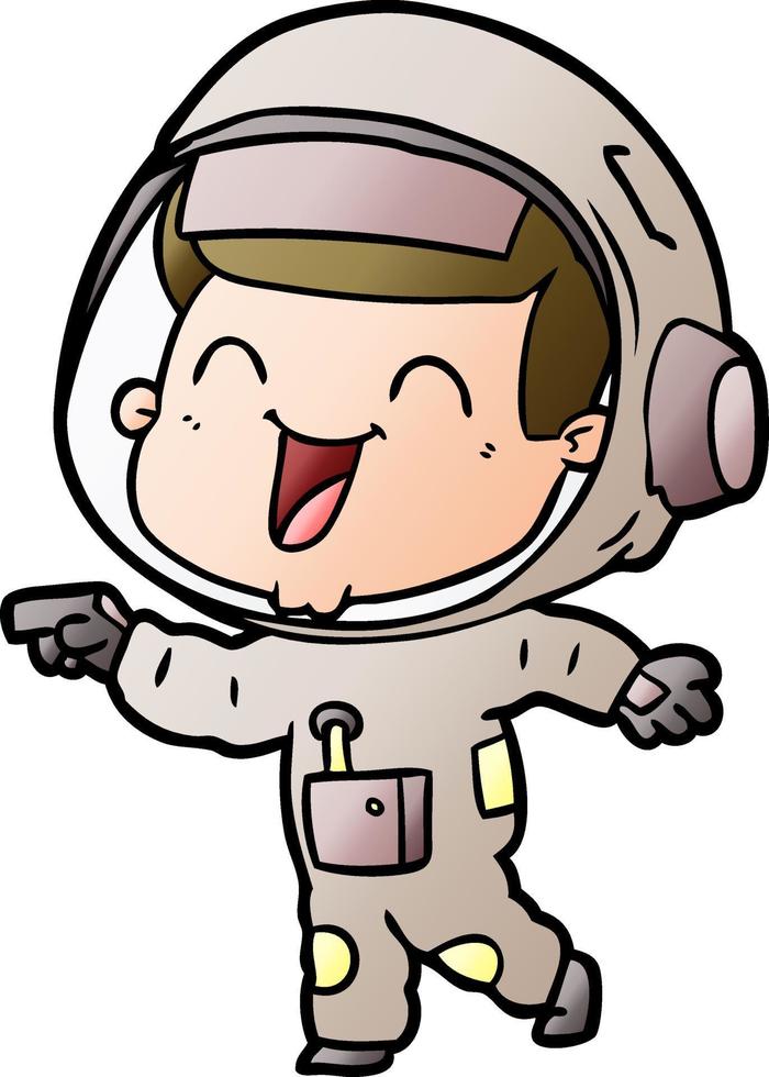 happy cartoon astronaut vector