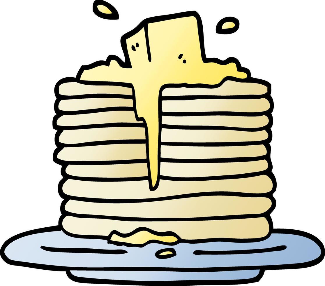 vector gradient illustration cartoon butter melting on pancakes