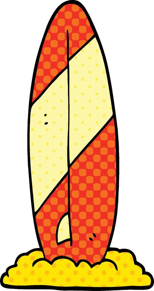 comic book style cartoon surf board vector
