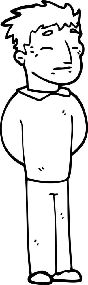 black and white cartoon man standing vector