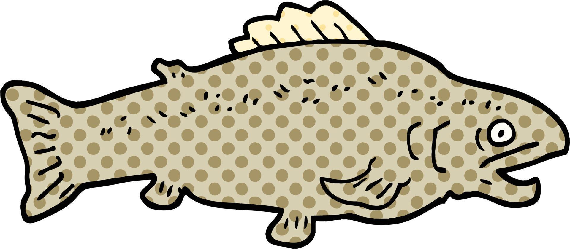 comic book style cartoon large fish vector