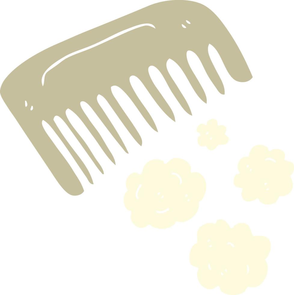 flat color illustration of comb vector