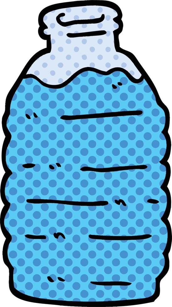 botella de agua de dibujos animados de estilo cómic vector