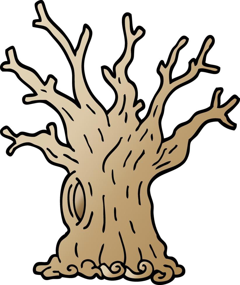 árbol de dibujos animados de ilustración de gradiente de vector