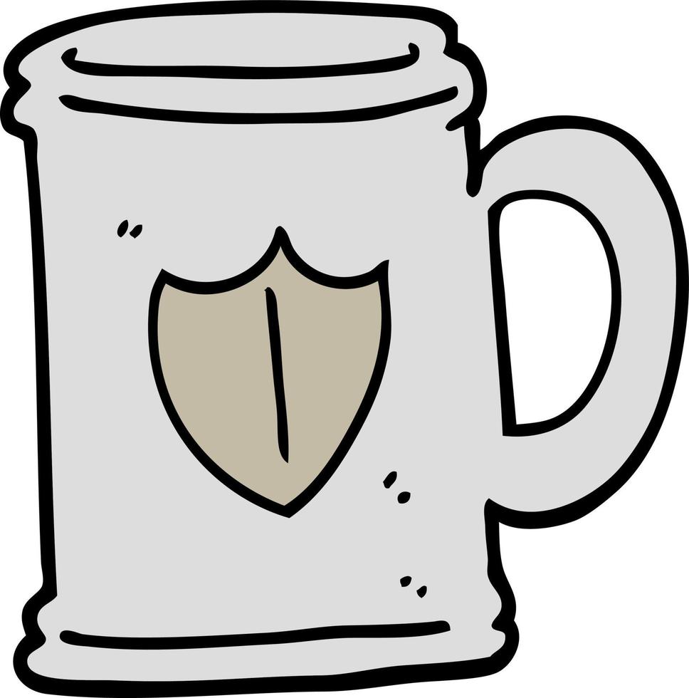 hand drawn doodle style cartoon tankard vector