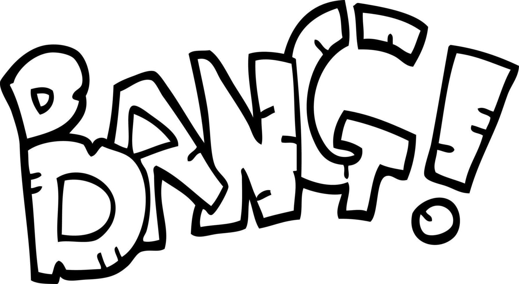 black and white cartoon bang symbol vector