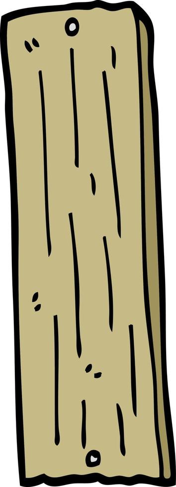 hand drawn doodle style cartoon plank vector