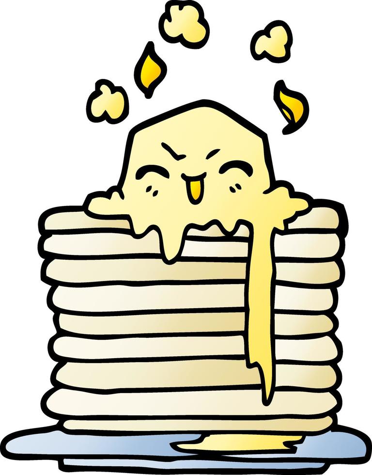 vector gradient illustration cartoon butter melting on pancakes