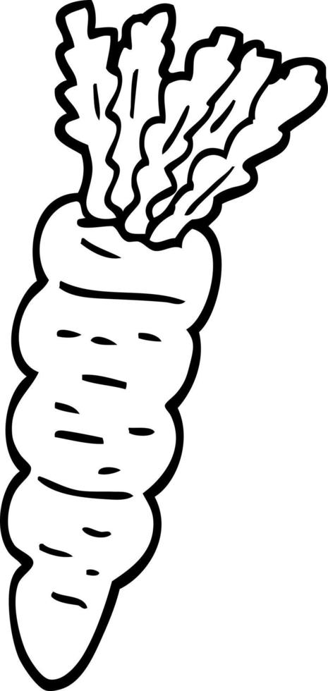 black and white cartoon carrot vector