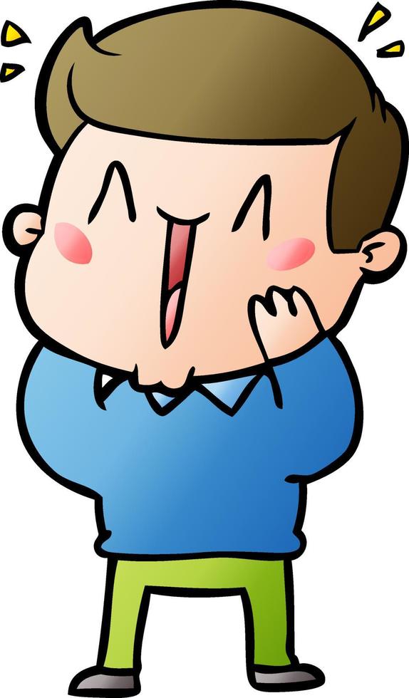 cartoon excited man vector