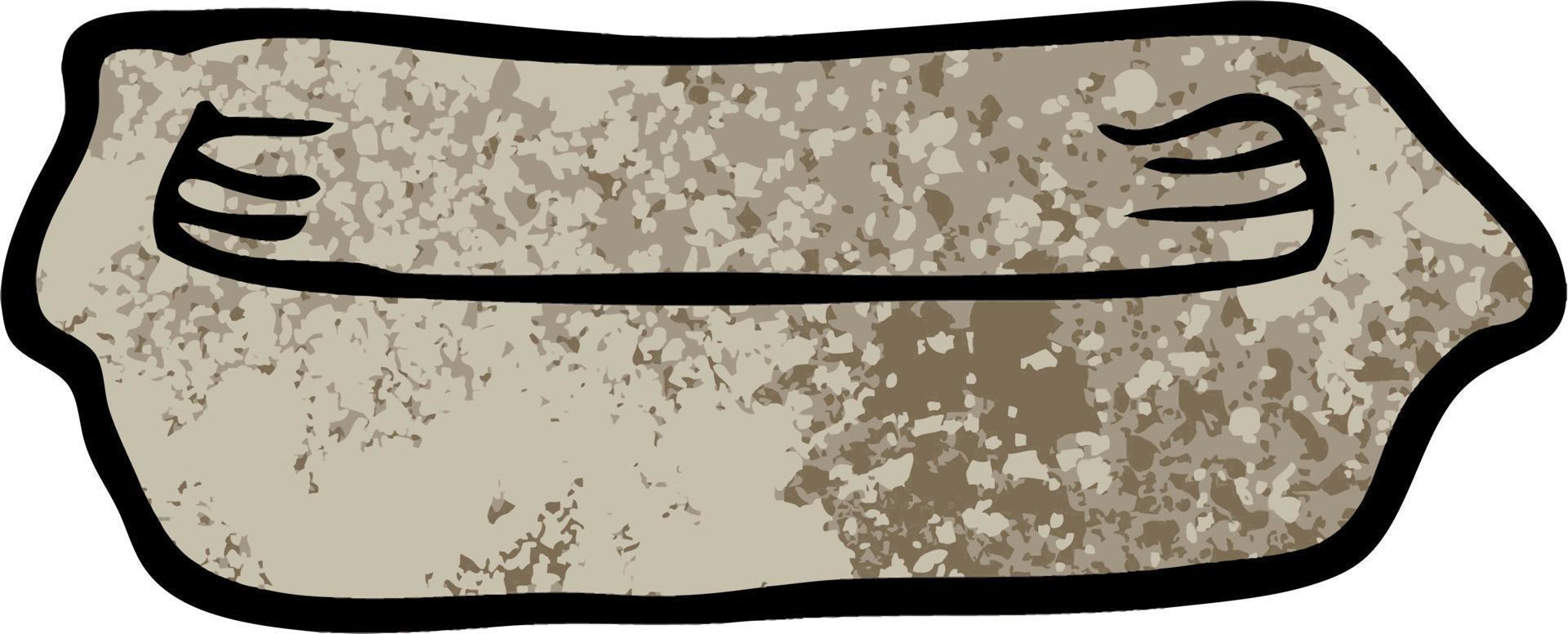 grunge textured illustration cartoon empty tray vector